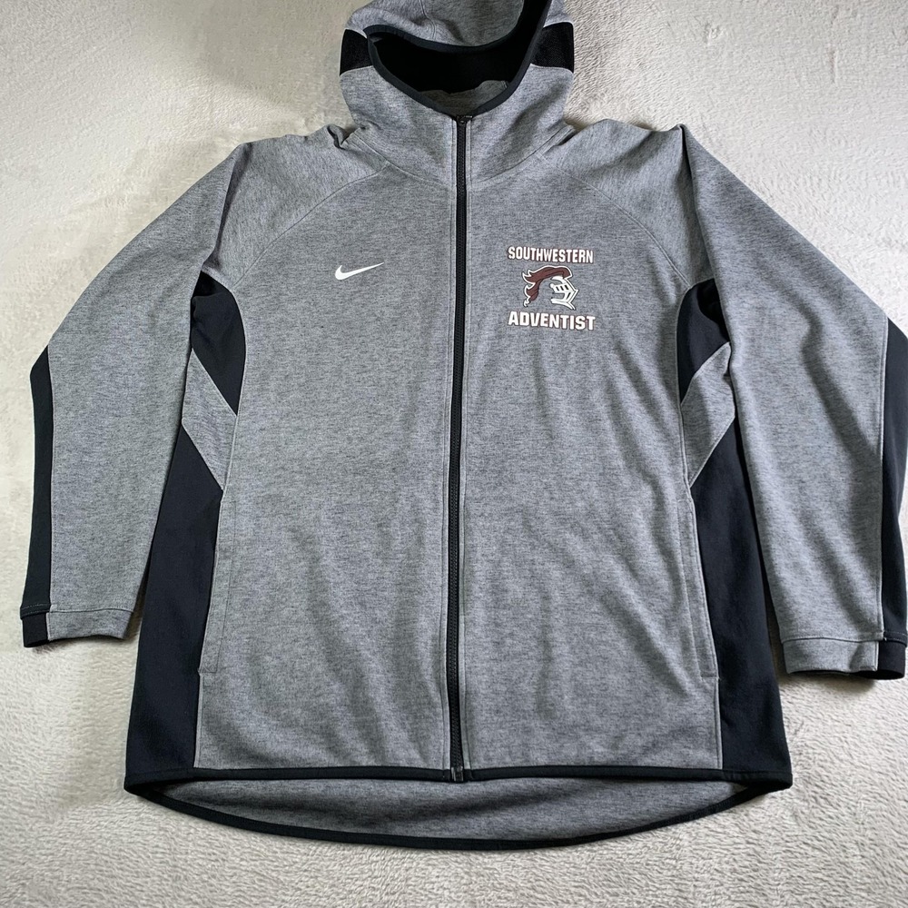 Southwestern Adventist Jacket Mens Large Gray Basketball Nike Dri-FIT Full Zip